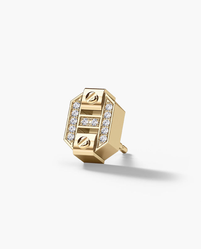 Ready to Ship - BRIGGS Gold Single Stud Earring with 0.08ct Diamonds